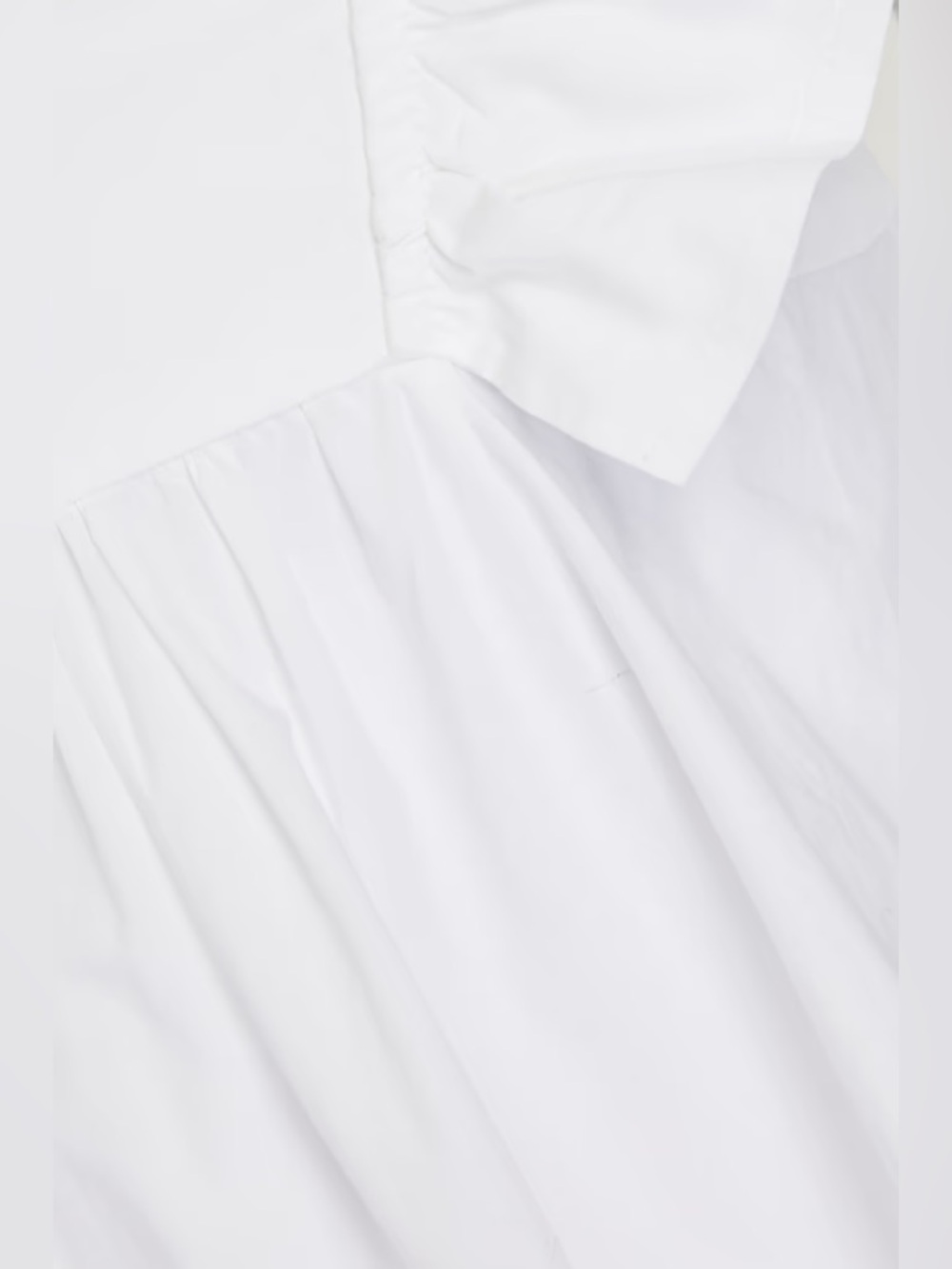 GANNI Ruffled 100% Organic Cotton Poplin Top White Original Price $195 - Picture 4 of 11
